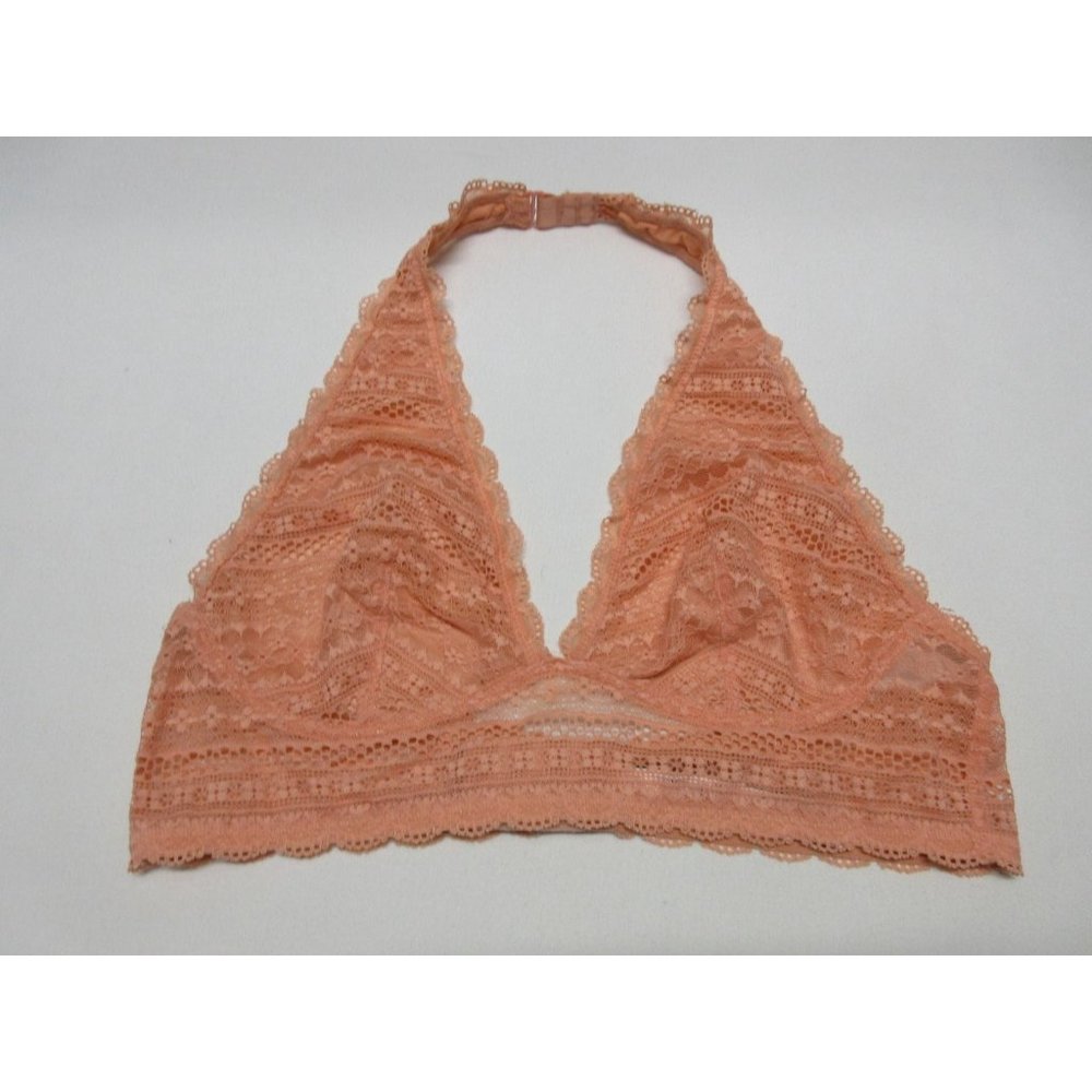 Victoria's Secret lace triangle halter‎ bralette peach - Picture 3 of 11